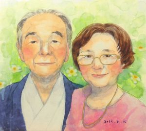似顔絵の描き方～透明水彩でリアルめに塗る～