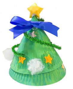紙皿で簡単かわいい!ミニクリスマスツリー