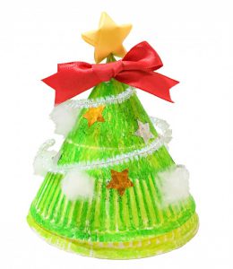 紙皿で簡単かわいい!ミニクリスマスツリー
