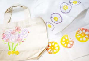 野菜スタンプでオリジナル布小物
