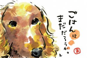 犬を描こう絵手紙（イングリッシュコッカースパニエル）