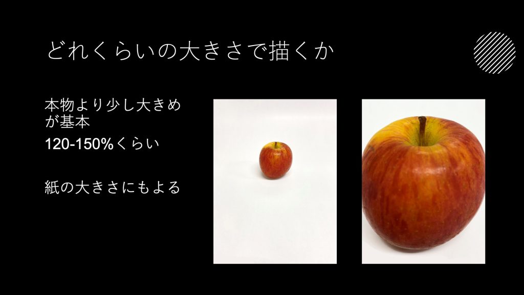 どれくらいの大きさで描くか