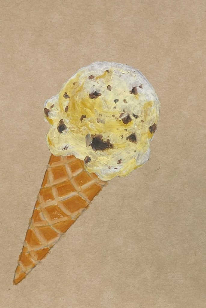 クレヨンアート「アイス」クッキークリームの描き方③