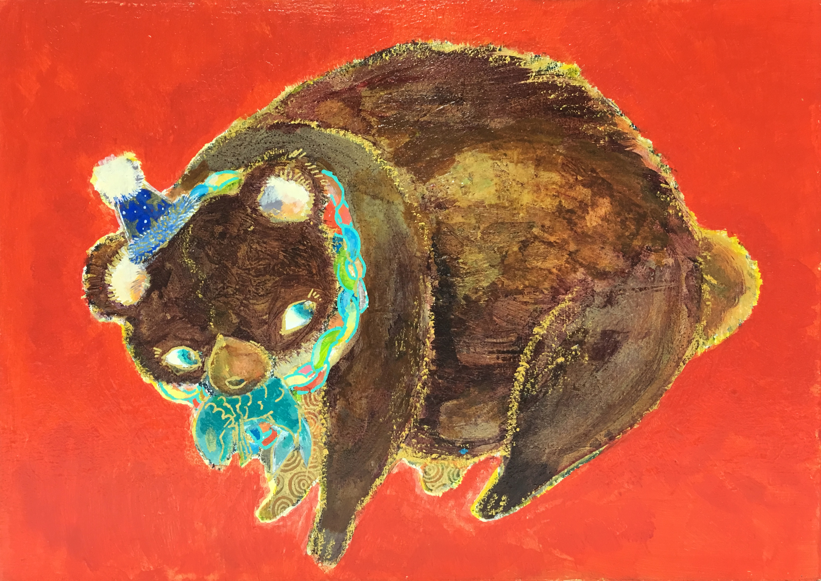 アクリル絵の具「HUNT day◎」（参考作品紹介） | ART NO WATAGE 絵画教室